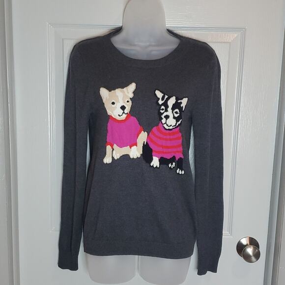 J. Crew Mercantile Women's Crewneck French Bulldog Sweater SZ S - Picture 8 of 8
